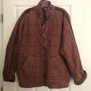 Free People Quilted Dolman Jacket in Rust